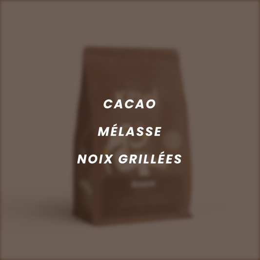 Flavor notes for Foncé: cacao, molasses, roasted nuts.