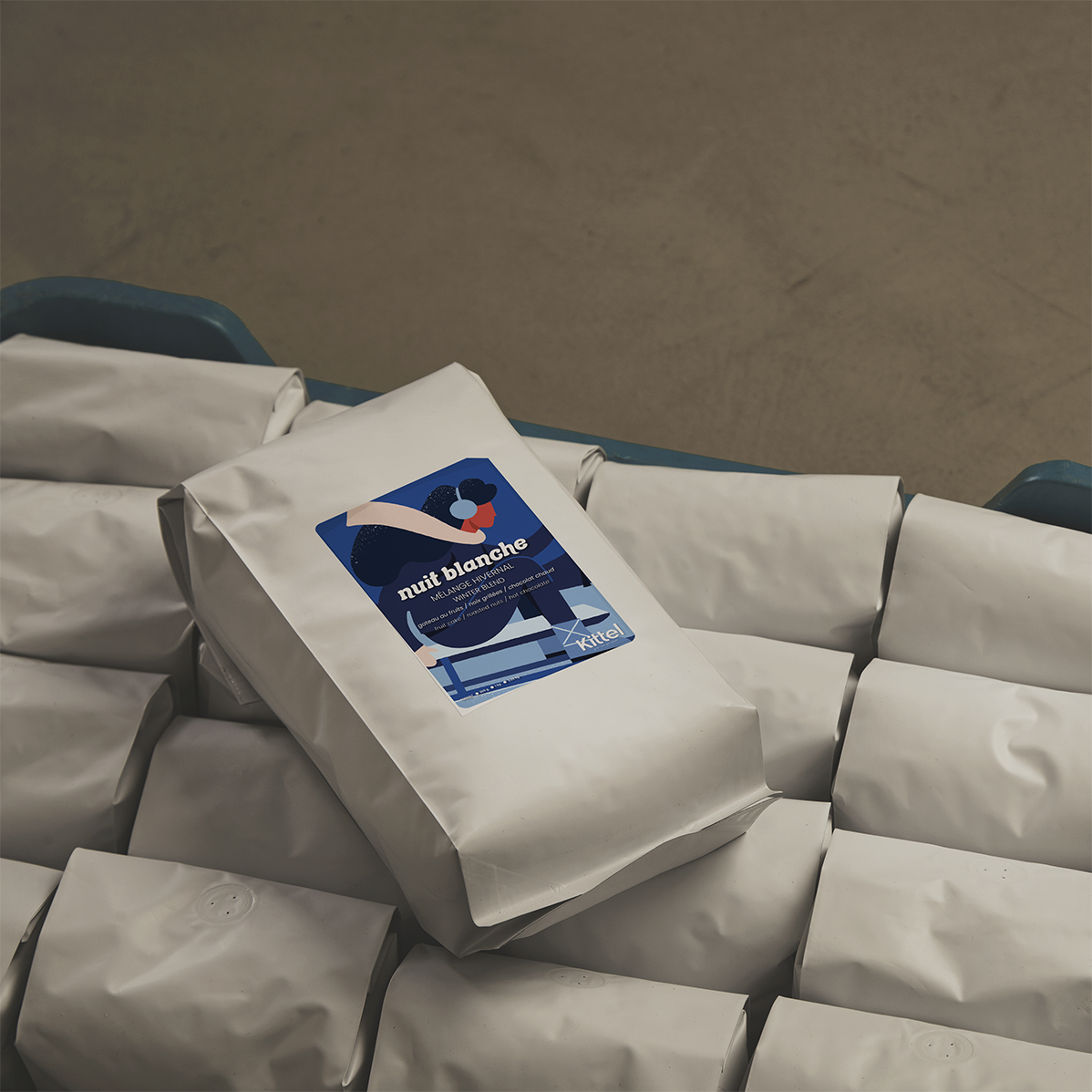 5lb bulk café format bag of Kittel Nuit Blanche Winter Blend coffee.