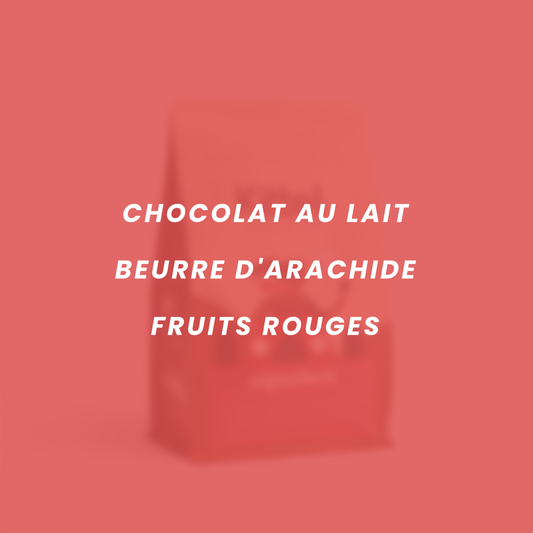 Flavor notes for Signature: milk chocolate, peanut butter, red fruit.