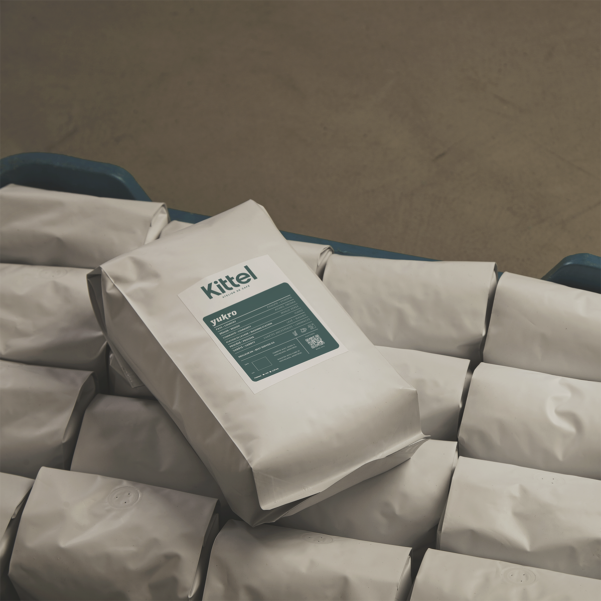 5lb bulk café format bag of Kittel Yukro coffee.