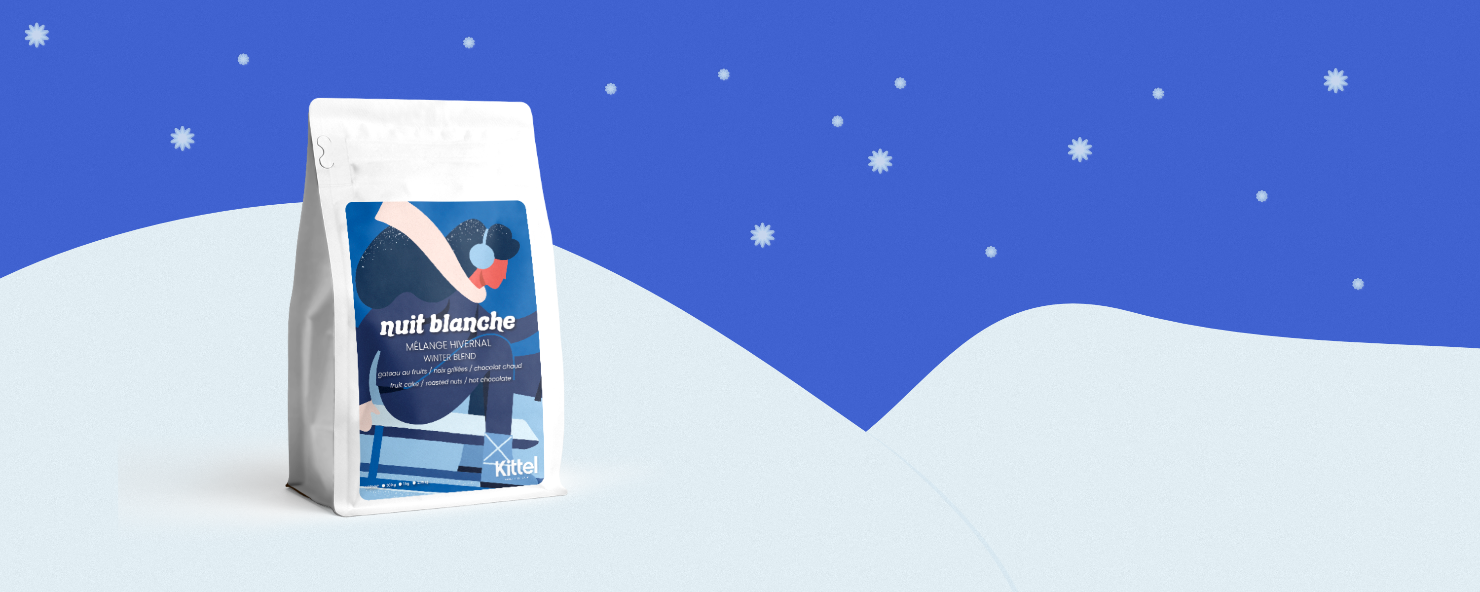 A banner showcasing Kittel's winter blend available for a limited time during the Christmas holiday season