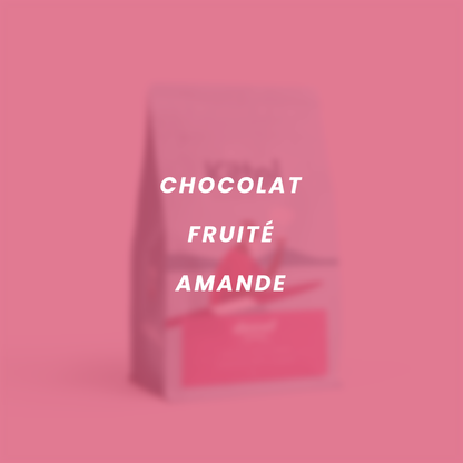 Flavor notes for Decaf Tumbaga: chocolate, fruity, almond.