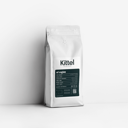1kg bag of Kittel El Cajón Colombian washed coffee.
