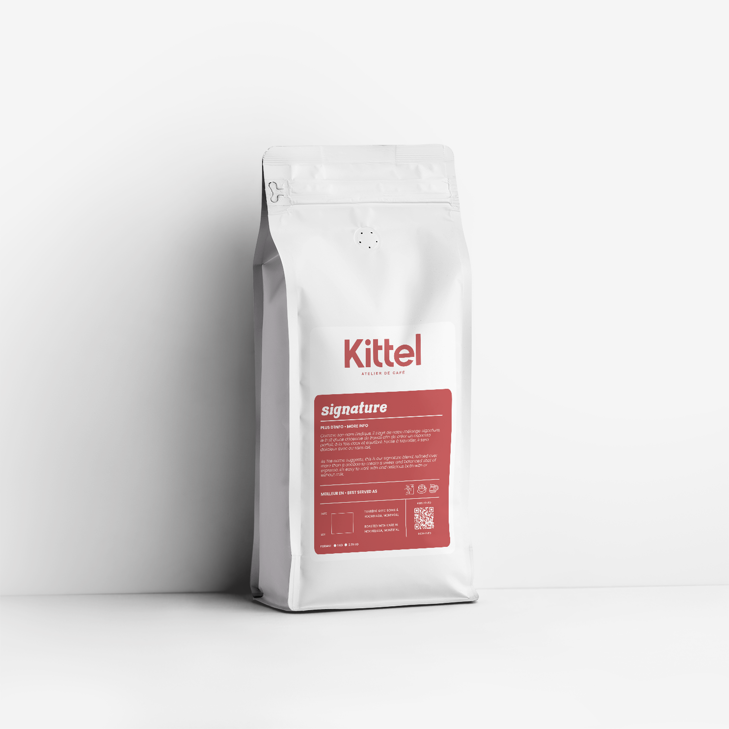 1kg bag of Kittel Signature Brazilian medium roast coffee.